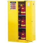 Sure-Grip® EX Safety Cabinets w/ Self-Closing Doors, 60 gal, 65"H x 34"W x 34"D, Yellow – FM, NFPA, OSHA, Uniform Fire Code